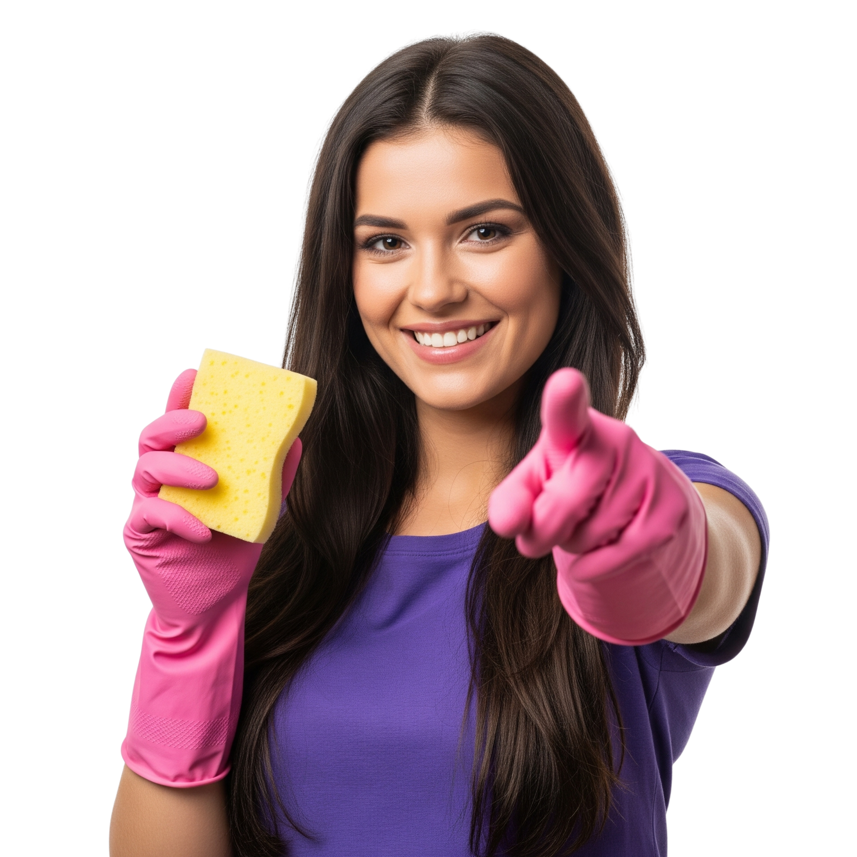 Professional house cleaner in New Jersey holding eco-friendly cleaning supplies